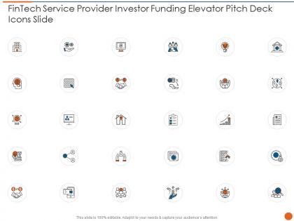 Fintech service provider investor funding elevator pitch deck icons slide ppt professional gallery