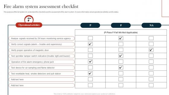 Fire Alarm System Assessment Checklist