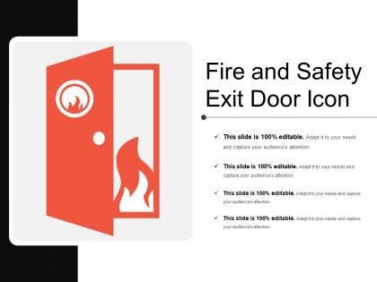 Fire and safety exit door icon