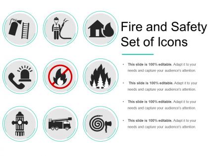 Fire and safety set of icons