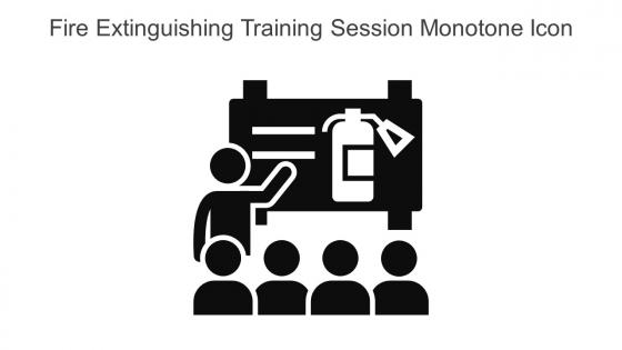 Fire Extinguishing Training Session Monotone Icon In Powerpoint Pptx Png And Editable Eps Format