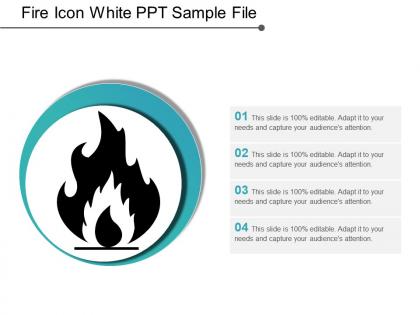 Fire icon white ppt sample file