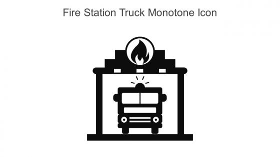 Fire Station Truck Monotone Icon In Powerpoint Pptx Png And Editable Eps Format