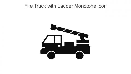 Fire Truck With Ladder Monotone Icon In Powerpoint Pptx Png And Editable Eps Format