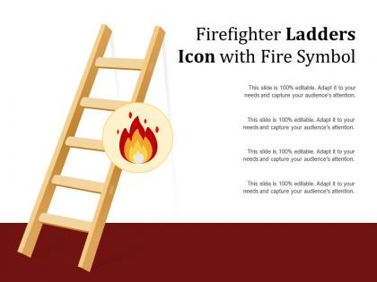 Firefighter ladders icon with fire symbol