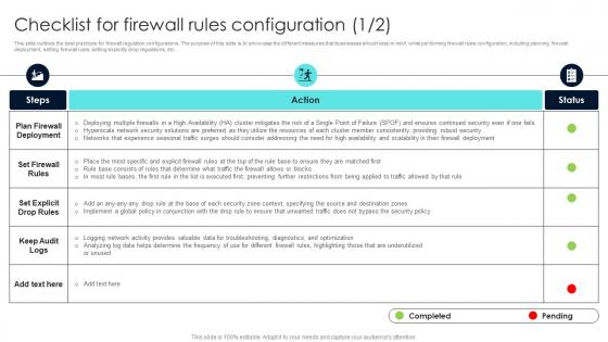 Firewall Network Security Checklist For Firewall Rules Configuration