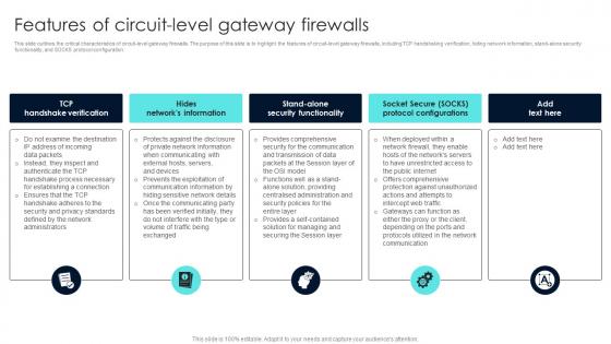 Firewall Network Security Features Of Circuit Level Gateway Firewalls