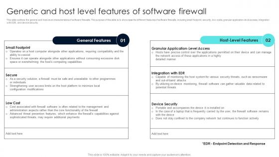 Firewall Network Security Generic And Host Level Features Of Software Firewall