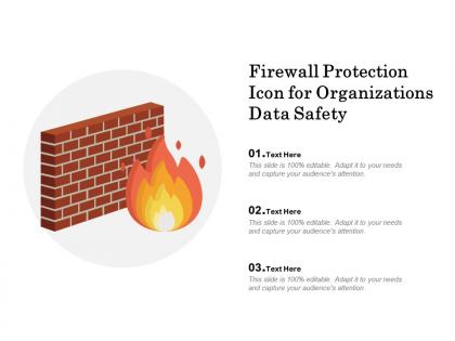 Firewall protection icon for organizations data safety