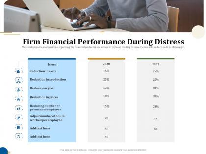 Firm financial performance during distress business turnaround plan ppt graphics