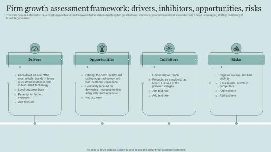Firm Growth Assessment Framework Drivers Inhibitors Critical Initiatives To Deploy Successful Business