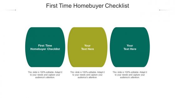First time homebuyer checklist ppt powerpoint presentation portfolio graphics cpb