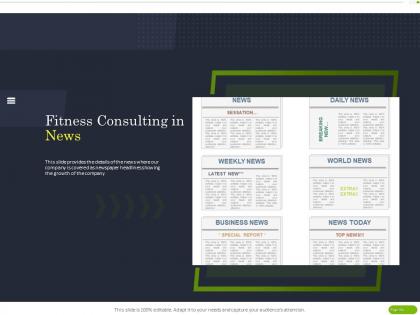 Fitness consulting in news ppt powerpoint presentation slides maker
