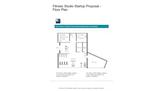 Fitness Studio Startup Proposal Floor Plan One Pager Sample Example Document