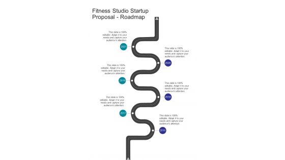 Fitness Studio Startup Proposal Roadmap One Pager Sample Example Document