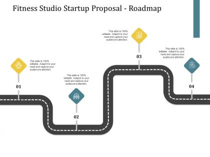 Fitness studio startup proposal roadmap ppt powerpoint presentation model