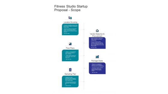 Fitness Studio Startup Proposal Scope One Pager Sample Example Document