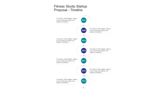 Fitness Studio Startup Proposal Timeline One Pager Sample Example Document