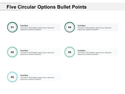 Five circular options bullet points