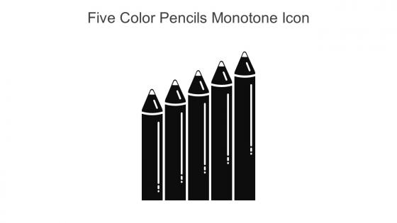 Five Color Pencils Monotone Icon In Powerpoint Pptx Png And Editable Eps Format