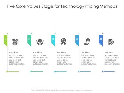 Five core values stage for technology pricing methods infographic template