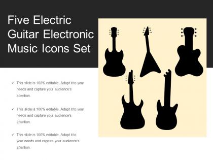 Five electric guitar electronic music icons set