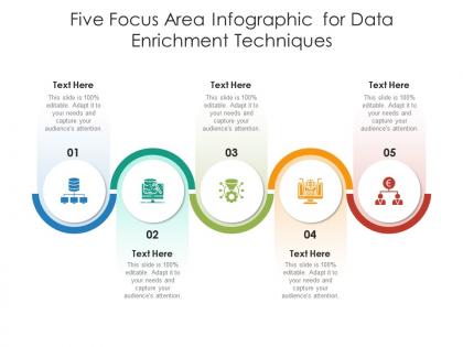 Five focus area for data enrichment techniques infographic template