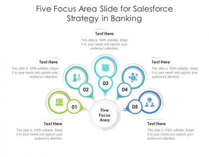 Five focus area slide for salesforce strategy in banking infographic template