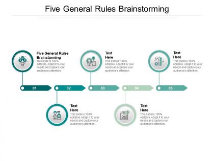 Five general rules brainstorming ppt powerpoint presentation infographics background image cpb