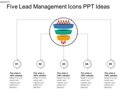 Five lead management icons ppt ideas