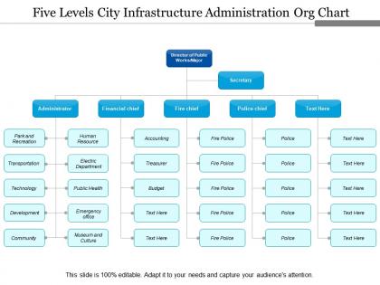 Five levels city infrastructure administration org chart