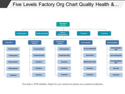 Five levels factory org chart quality health and safety