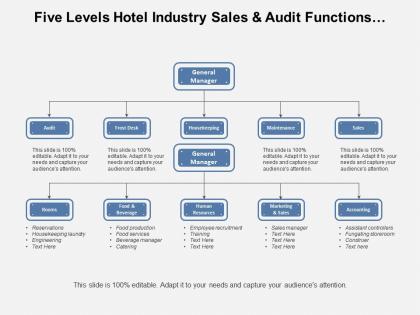 Five levels hotel industry sales and audit functions org chart