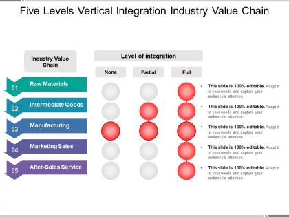 Five levels vertical integration industry value chain