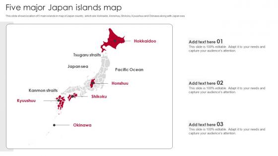 Five Major Japan Islands Map