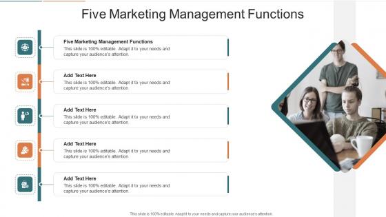 Five Marketing Management Functions In Powerpoint And Google Slides Cpb