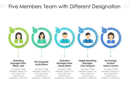 Five members team with different designation