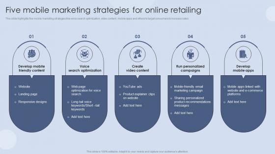 Five Mobile Marketing Strategies For Online Retailing Digital Marketing Strategies For Customer Acquisition