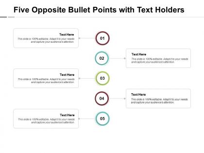 Five opposite bullet points with text holders