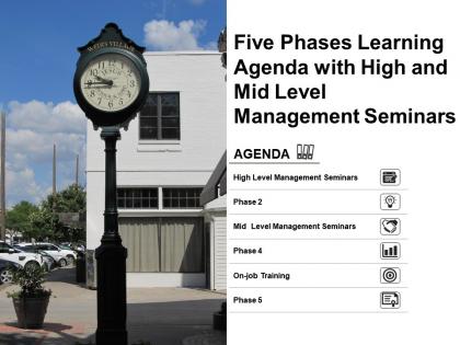 Five phases learning agenda with high and mid level management seminars