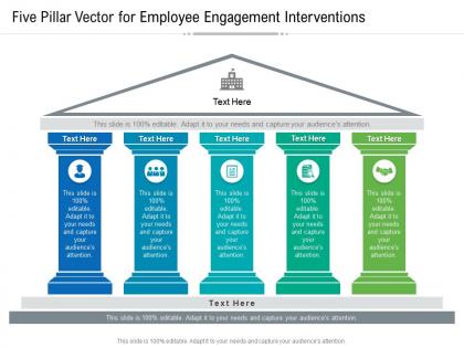 Five pillar vector for employee engagement interventions infographic template