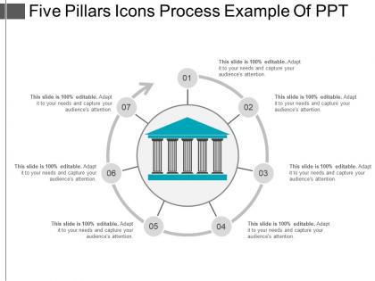 Five pillars icons process example of ppt