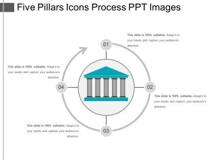 Five pillars icons process ppt images