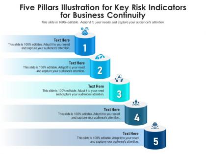 Five pillars illustration for key risk indicators for business continuity infographic template