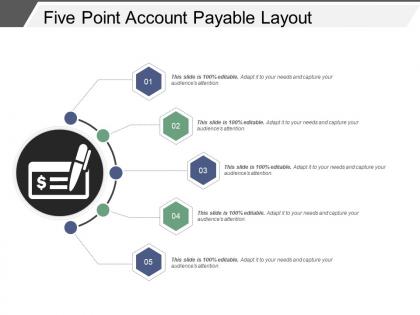 Five point account payable layout powerpoint slide graphics
