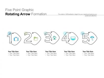 Five point graphic rotating arrow formation