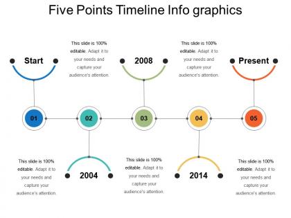 Five points timeline info graphics