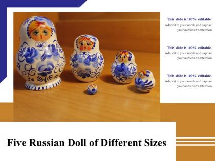 Five russian doll of different sizes