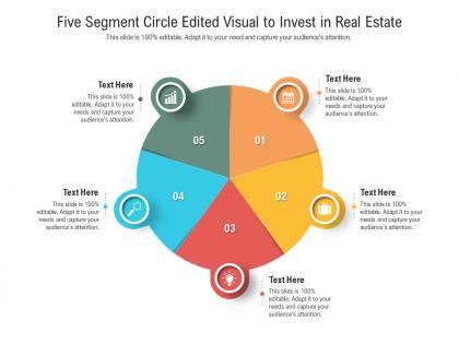 Five segment circle edited visual to invest in real estate infographic template