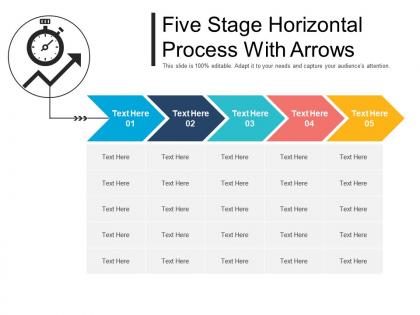 Five stage horizontal process with arrows
